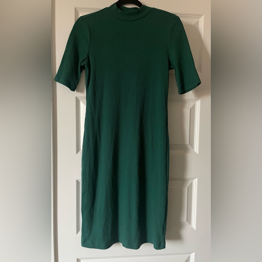 Old Navy Soft Ribbed Stretch Knit Body Con Dress Teal Size Small